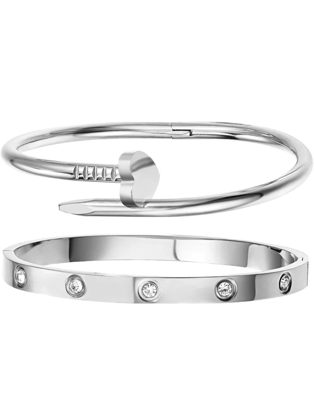 Stainless steel Nail Bangle Bracelet